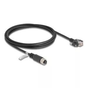 Сетевой кабель DeLOCK M12 Cable A-coded 8 pin female to RJ45 plug Cat.5e 2 м черный