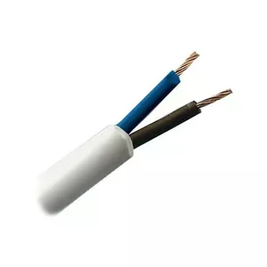 Elektriskais kabelis electro base OMY 2x1 W — 2 vadītāji 1 mm², iekštelpām, balts vara vads