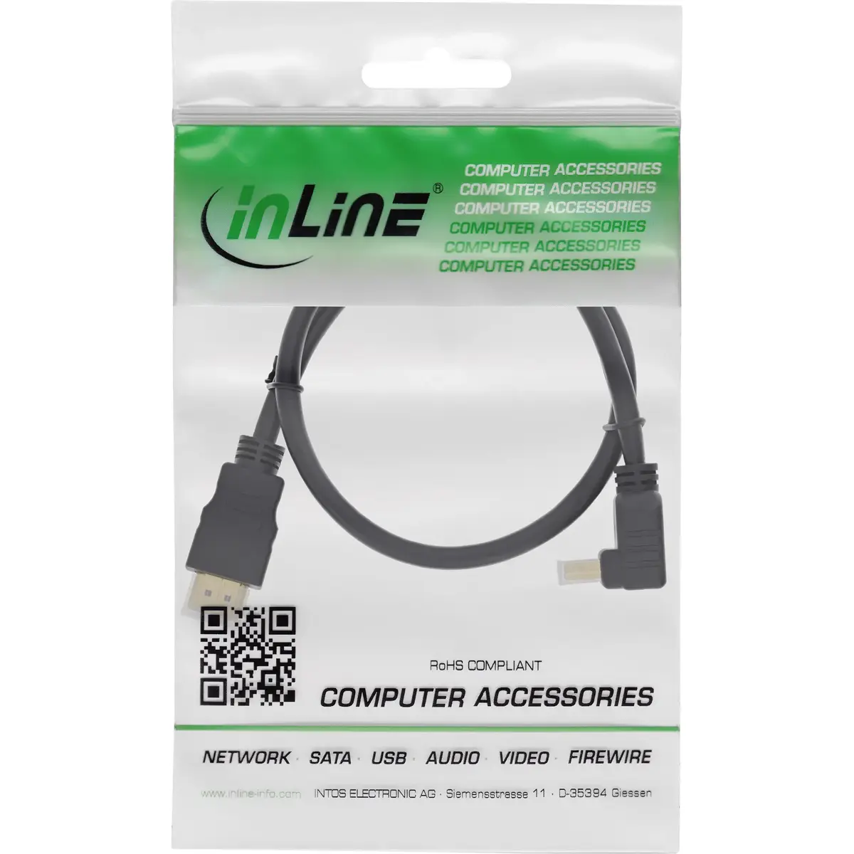 InLine Liela ātruma HDMI kabelis ar Ethernet, leņķa Photo 2