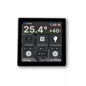 Shelly Wall Display Wi-Fi + Bluetooth skārienekrāna sienas slēdzis un vadības panelis (melns)