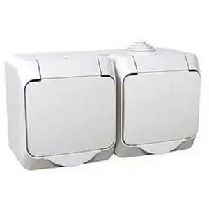 Schneider Electric dubulta kontaktligzda IP44 balta (WDE000523)