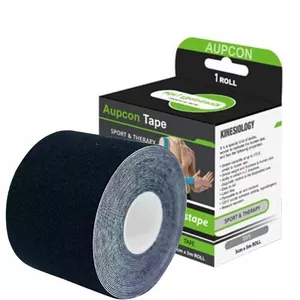 Кинезиологический тейп AUPCON AUPCON-04, черный, 5 см × 5 м