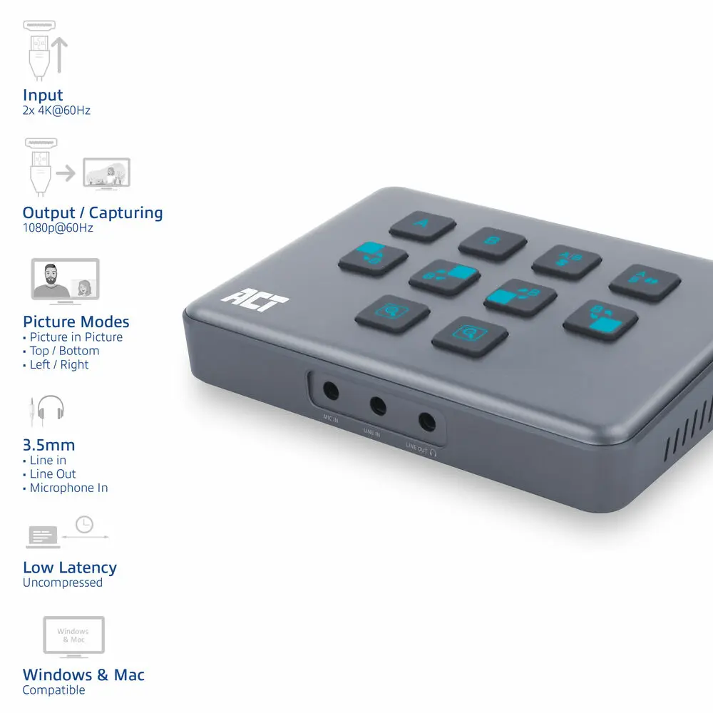 ACT AC7610 Dual HDMI USB-C Video Switcher Photo 5