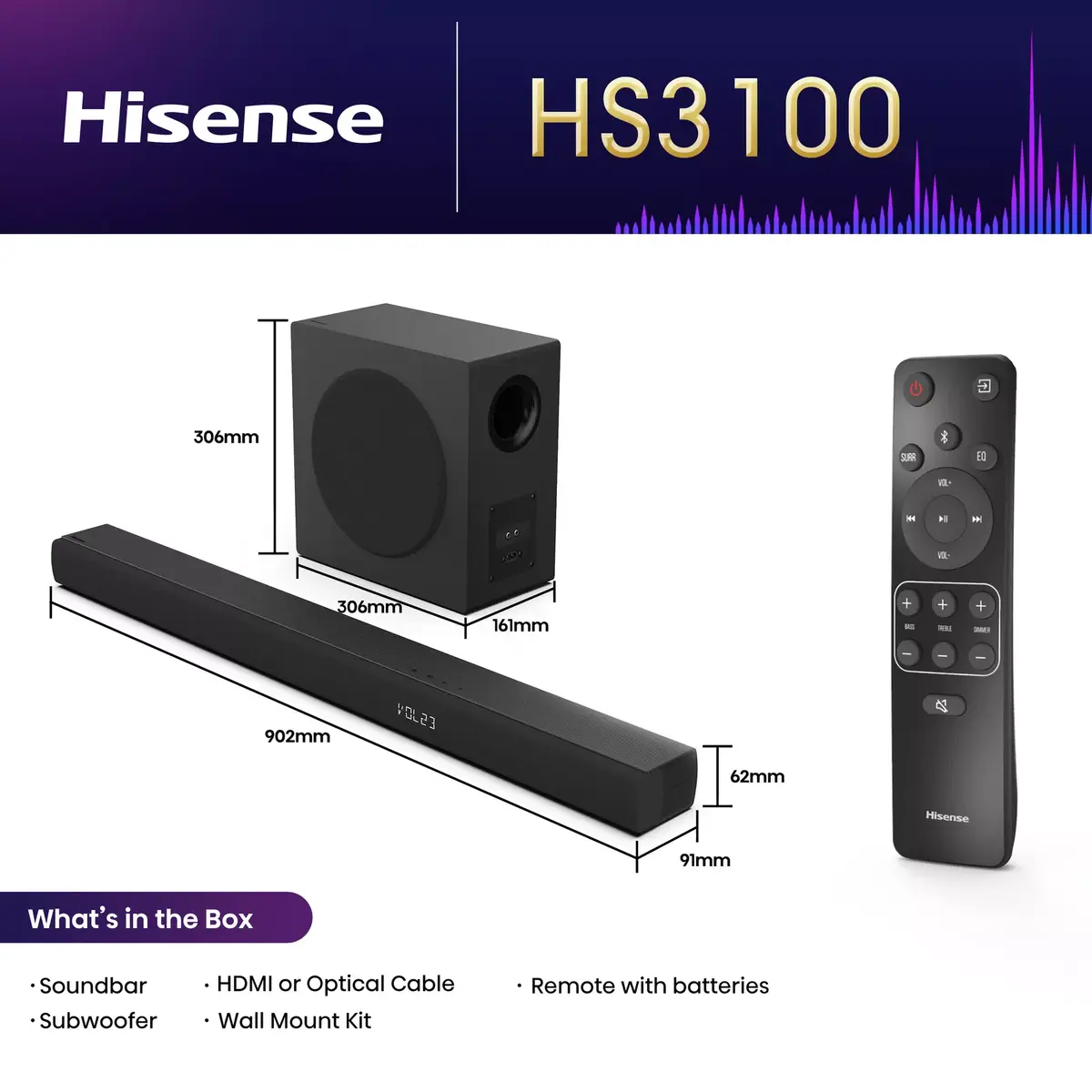Skaļruņu sistēma Hisense HS3100, HS3100 Photo 2