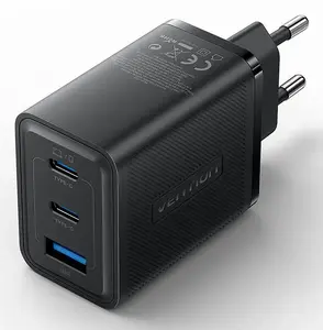 Vention FERB0-EU 65W sienas lādētājs ar 2 USB-C pieslēgvietām klēpjdatoram, viedtālrunim, planšetdatoram un viedpulkstenim