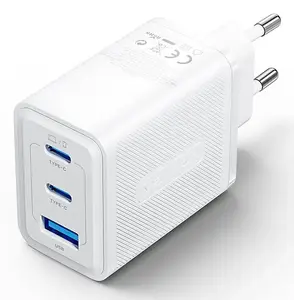 Vention FERW0-EU 65W Indoor AC Fast Charger for Laptop, Smartphone, Tablet, Smartwatch, Headphones, 2× USB-C, White