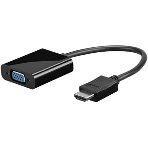 Goobay 68793 video kabeļu aksesuārs 0,1 m VGA (D-Sub) HDMI Type A (Standard) Melns