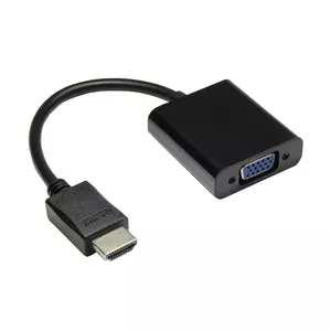 Video Cable Adapter Alcasa HDMI-AD21 0.3m HDMI Type A VGA D-Sub 3.5mm Black