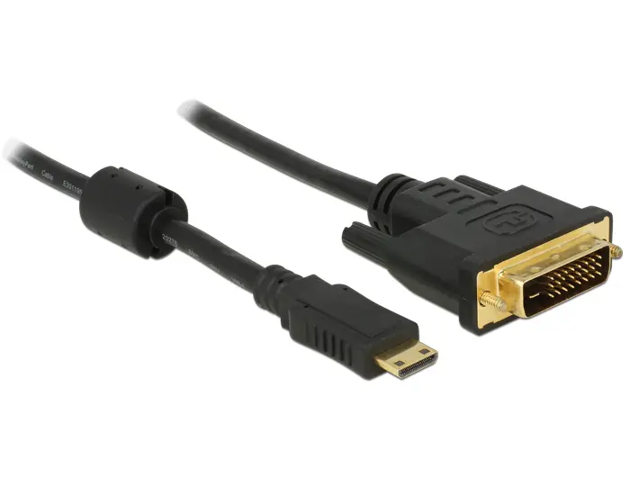 DeLOCK Mini-HDMI uz DVI-D kabelis vīrietis-vīrietis