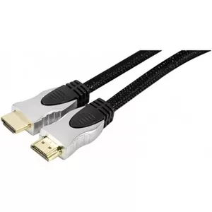 Tecline HDMI M/M 1m HDMI kabelis HDMI Type A (Standard) Melns, Sudrabs