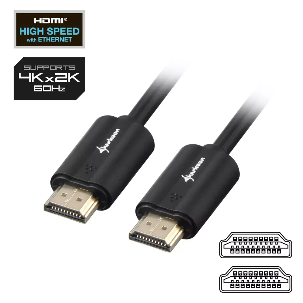 HDMI kabelis Sharkoon HDMI/HDMI 4K 3m Photo 2