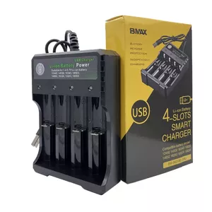 Lādētājs BmaX BH-042100-04U — USB, 4 sloti 18650 3.7V akumulatoriem