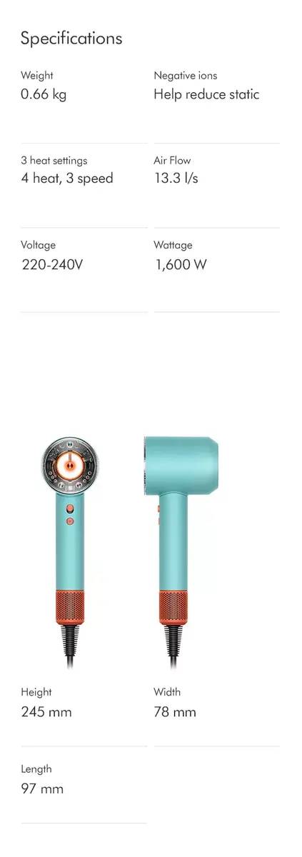 Фен Dyson Supersonic Nural 1600 Вт Photo 24