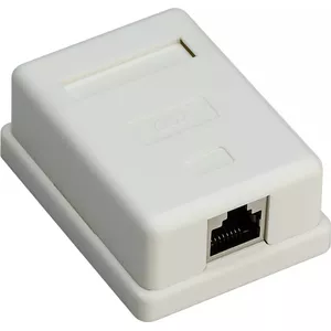 Wall-mount outlet box GOOBAY 77634 for RJ-45 connectors, white