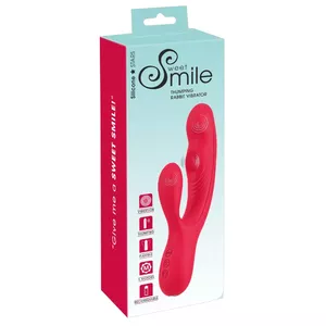 Rabbit vibrator Sweet Smile Thumping Silicone Purple – 21.2 cm total, 13.5 cm insertable, Ø max 3.4 cm, rechargeable