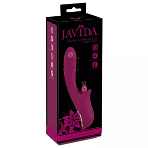 Javida silicone vibrator with licking and thrusting function, rechargeable, total length 21.5–22.5 cm, insertion 12–13 cm, Ø up to 3.2 cm