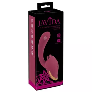 Vibrator Javida Silicone Purple — dual-stimulation, licking function, 20.6 cm, 5 motors, rechargeable