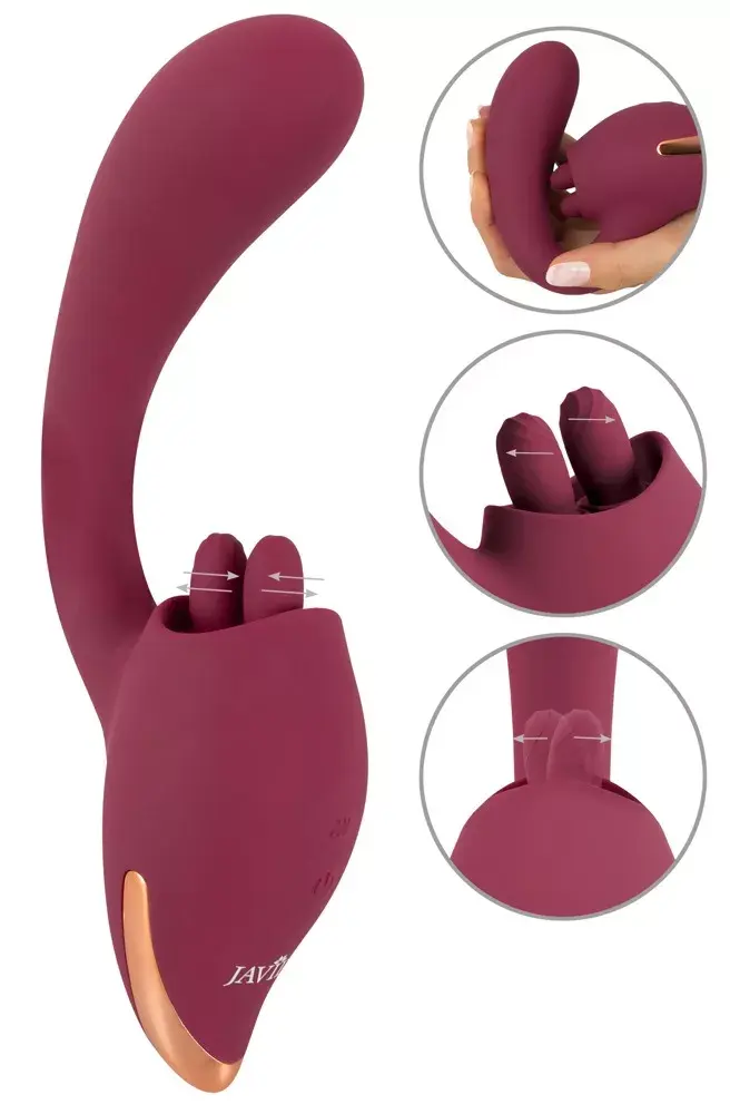 Вибратор Javida Silicone Purple — двойная стимуляция 20,6 см Photo 2