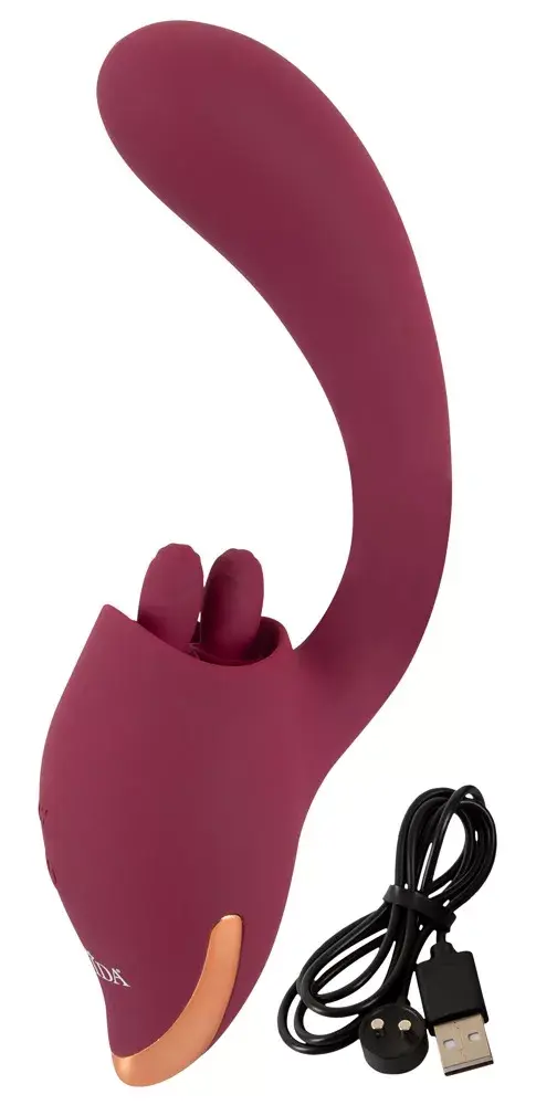 Вибратор Javida Silicone Purple — двойная стимуляция 20,6 см Photo 11