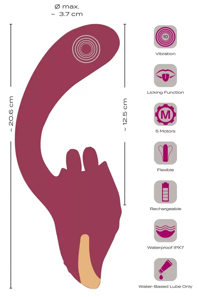 Вибратор Javida Silicone Purple — двойная стимуляция 20,6 см Photo 12