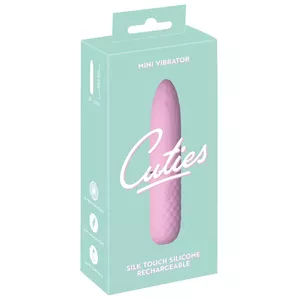 Mini silicone vibrator Cuties Silicone Rose — rechargeable, 10.5 cm total length, insertion 5.8 cm, Ø 2.1 cm, 10 modes