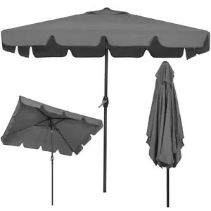Садовый зонт Springos GU0037 с кривошипом 200 x 130 см темно-серый