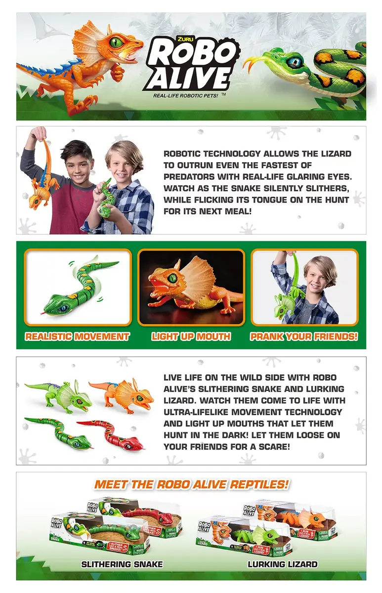 Robo Alive Lurking Lizard Robotic Toy ZURU Photo 14