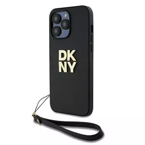 Жесткий чехол DKNY для iPhone 14 Pro 6.1" с ремешком на запястье, чёрный