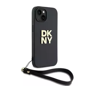 Жесткий чехол для iPhone 15/14/13 6.1" от DKNY — модель DKHCP15SPBSWSK, чёрный с ремешком на запястье
