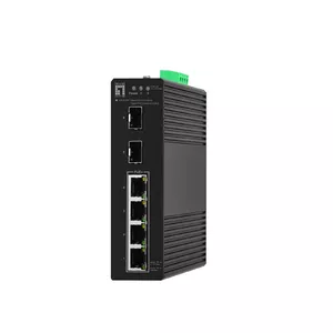LevelOne Hilbert 6-Port Industrial Gigabit PoE Smart Lite Switch 4 PoE Outputs 802.3at/af