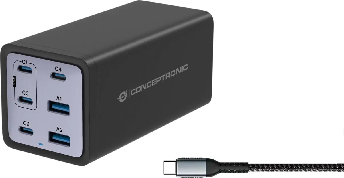 Lādētājs Conceptronic 6-Port 200W GaN USB