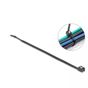 Kabeļu saite DeLOCK 280x4.8mm 50gab melna pašgriežama