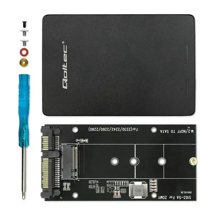 M.2 SATA uz SATA III adapters QOLTEC 52265 Photo 2