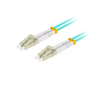 Fiber patchcord LANBERG LC/UPC–LC/UPC duplex OM3 50/125 3.0mm 0.5m aqua