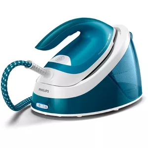 Steam generator iron Philips PerfectCare Compact Essential 2400 W, 1.3 L tank, 120 g/min continuous steam, 360 g boost, SteamGlide soleplate, Blue/White
