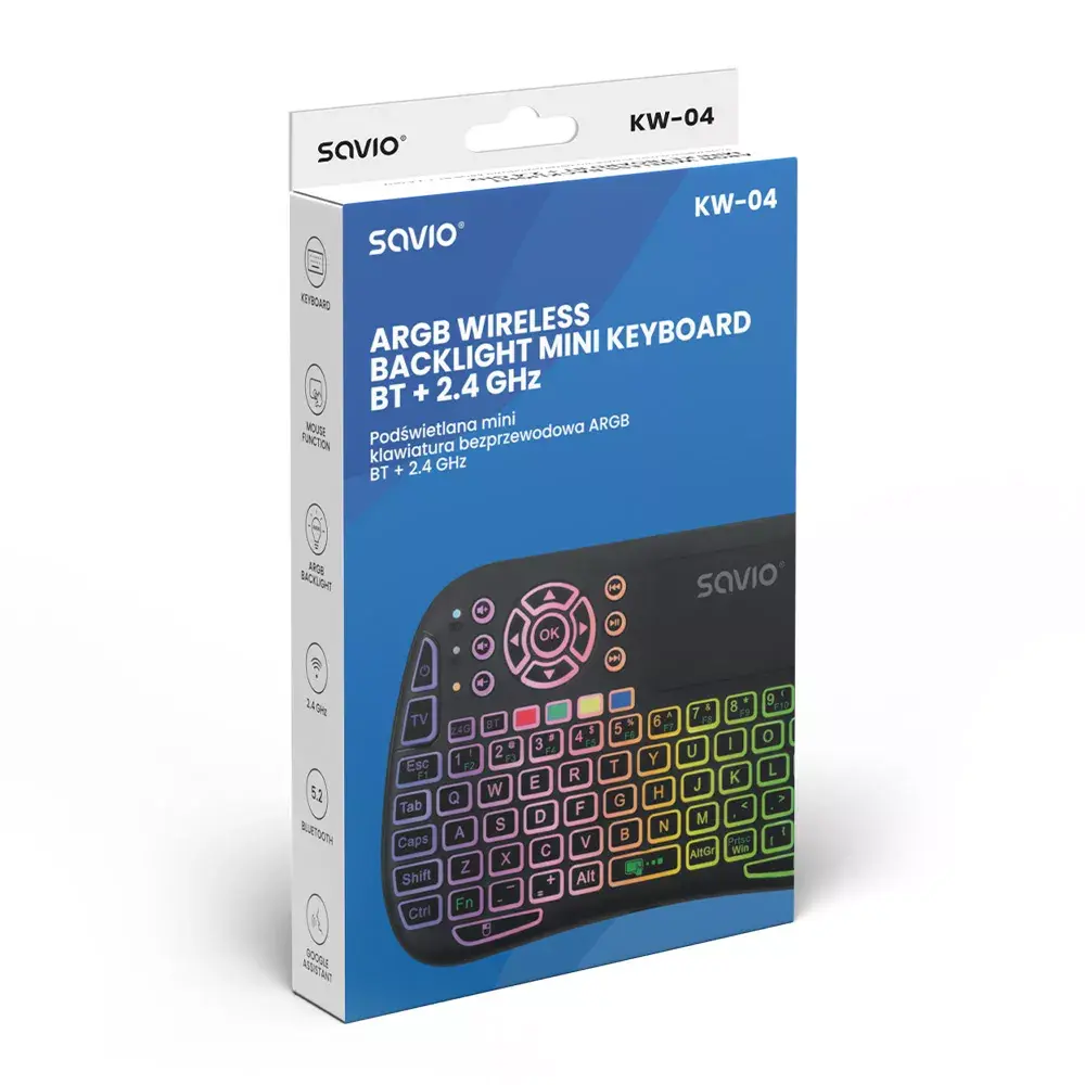 SAVIO KW-04 mobilā tastatūra — QWERTY US, USB‑C Photo 5