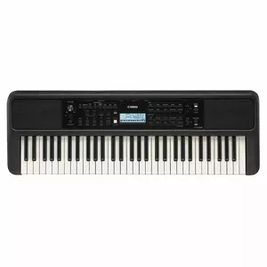 Klaviatūra YAMAHA PSR-E383 — 61 taustiņš, pārnēsājams MIDI klavieris, LCD displejs, USB, iebūvētie skaļruņi, darbina 6 baterijas, melns