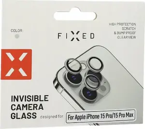 Защитное стекло для камеры FIXED для Apple iPhone 15 Pro / 15 Pro Max, серебристое
