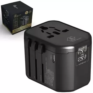 Путевой адаптер Extralink CHARESL07-WORLD — разъёмы EU/UK/US/AU с портами USB-C и USB-A