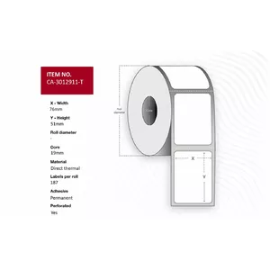 Printer label Capture CA-3012911-T, compatible label roll (MPN CA-3012911-T)