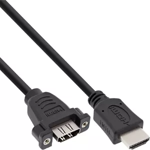 HDMI 4K2K Adapter Type A male / A female with flange 0.6m InLine 17500B