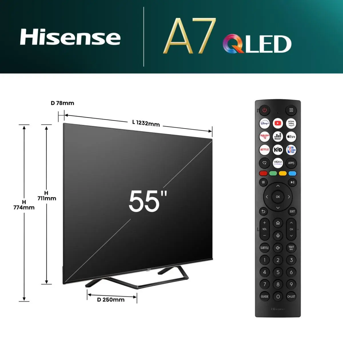 Hisense 55A7NQ QLED 55 дюймов 4K Smart TV Photo 2