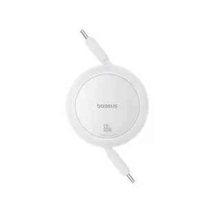 Кабель USB Baseus Free2Pull USB-C - USB-C 1 м 60 Вт 0.48 Гбит/с Белый