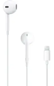 Apple EarPods Wired In-ear Headset with Lightning Connector and In-line Microphone for Calls and Music White MWTY3ZM/A