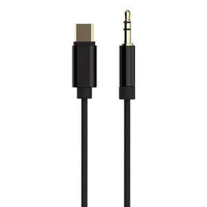 Cablexpert USB Type-C uz 3,5 mm stereo AUX kabelis 1,5 m, melns