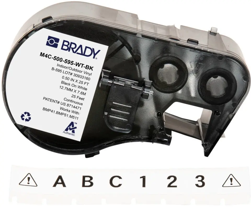Виниловая лента Brady M4C-500-595-WT-BK 12,70 мм Photo 2