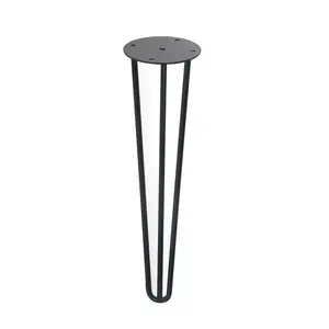 Hairpin Leg Triple 8 Sourcing L400 Black — Steel furniture leg, 400 mm height