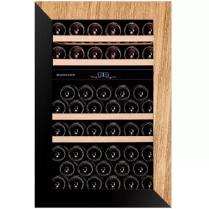 Wine cooler Dunavox DAVG49.116DOP.TO dual zone — integrated 49-bottle, beech shelves, push2open, tinted glass