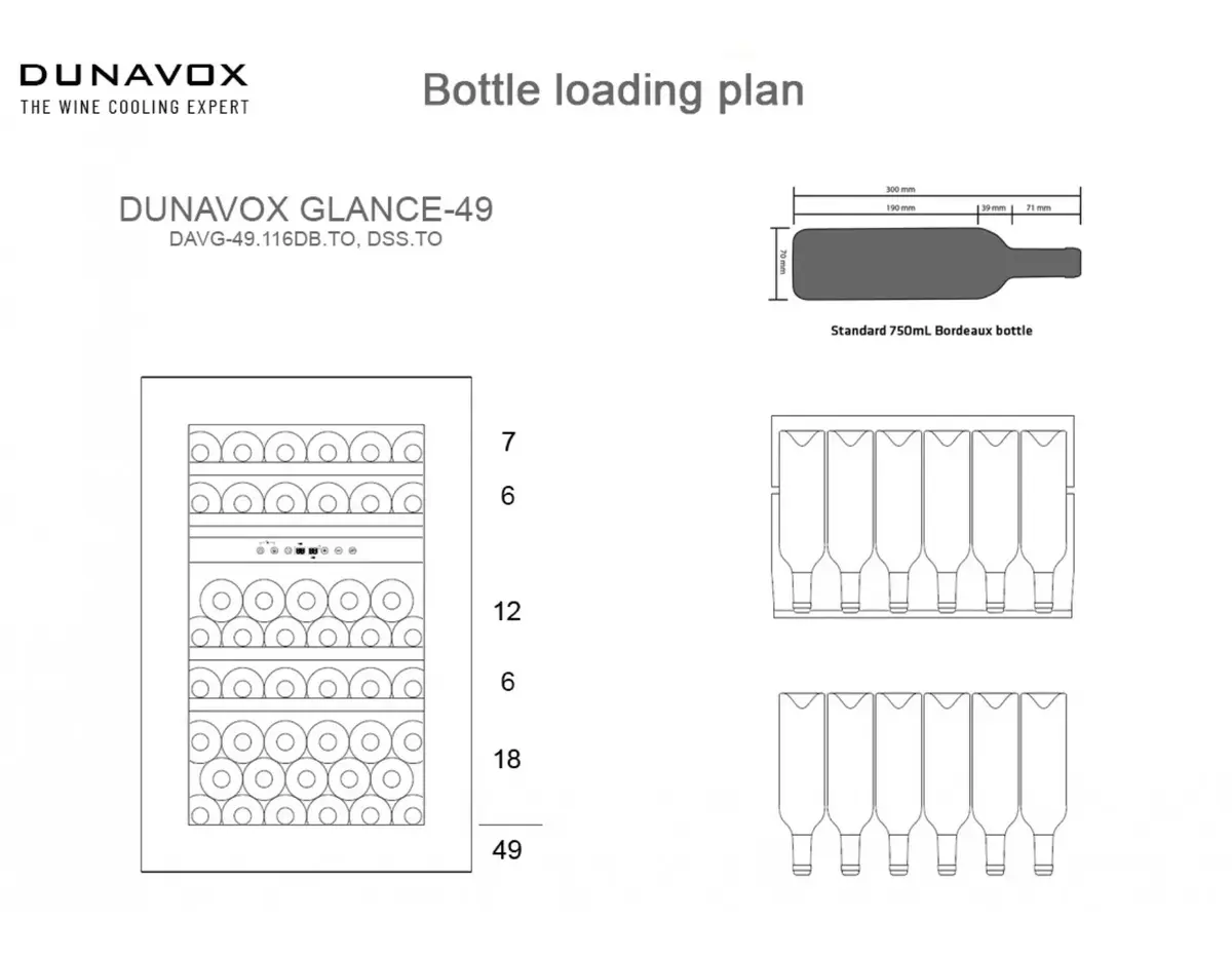 Dunavox DAVG49.116DOP.TO двухзонный винный шкаф Photo 4