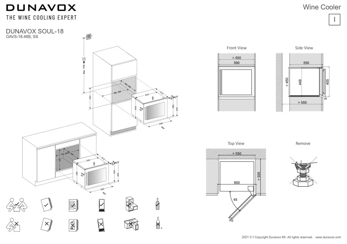 Dunavox DAVS18.46SS встраиваемый винный шкаф — 18 бутылок Photo 6